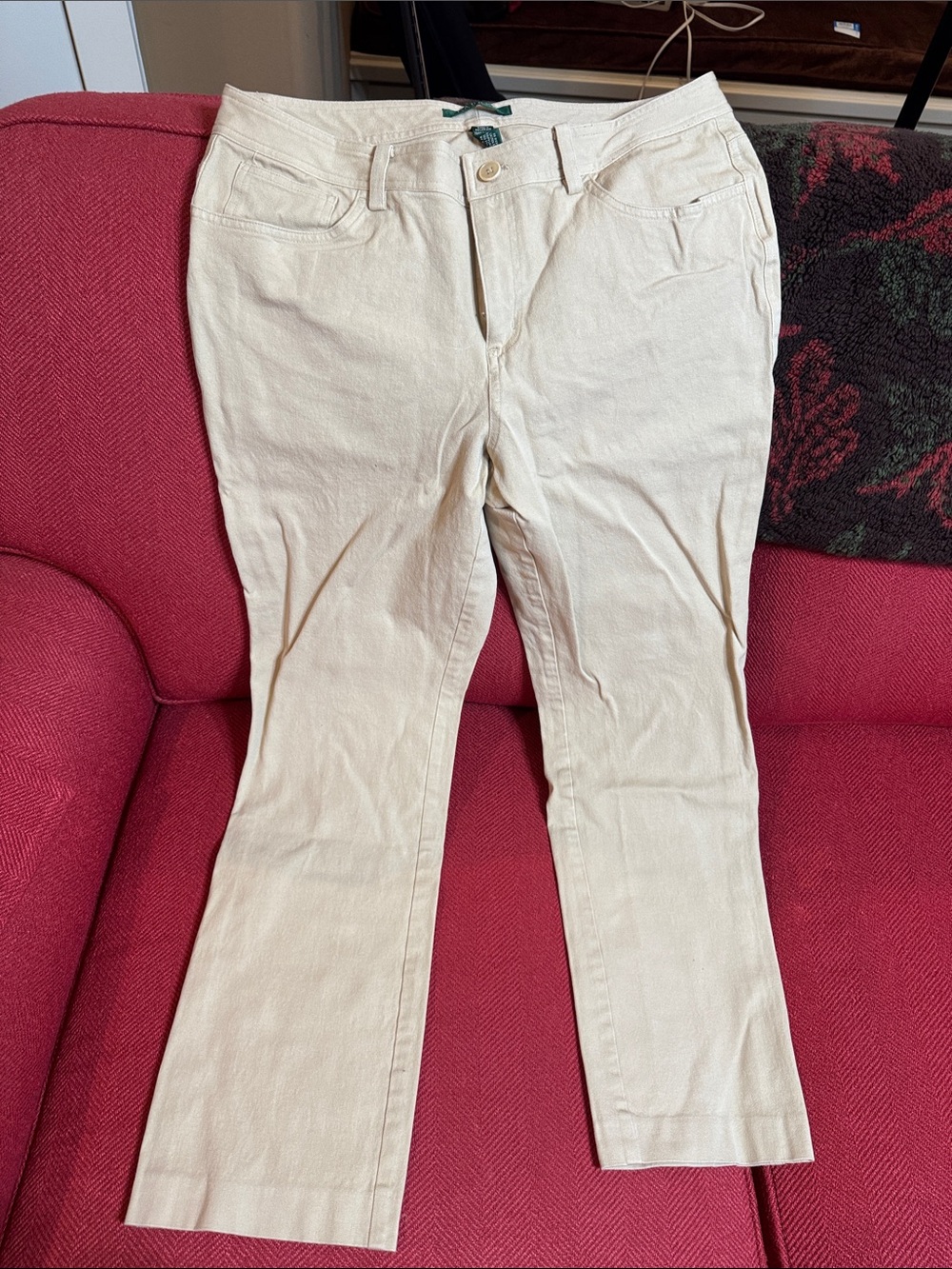 Ralph Lauren Straight-Leg Jeans in Cream